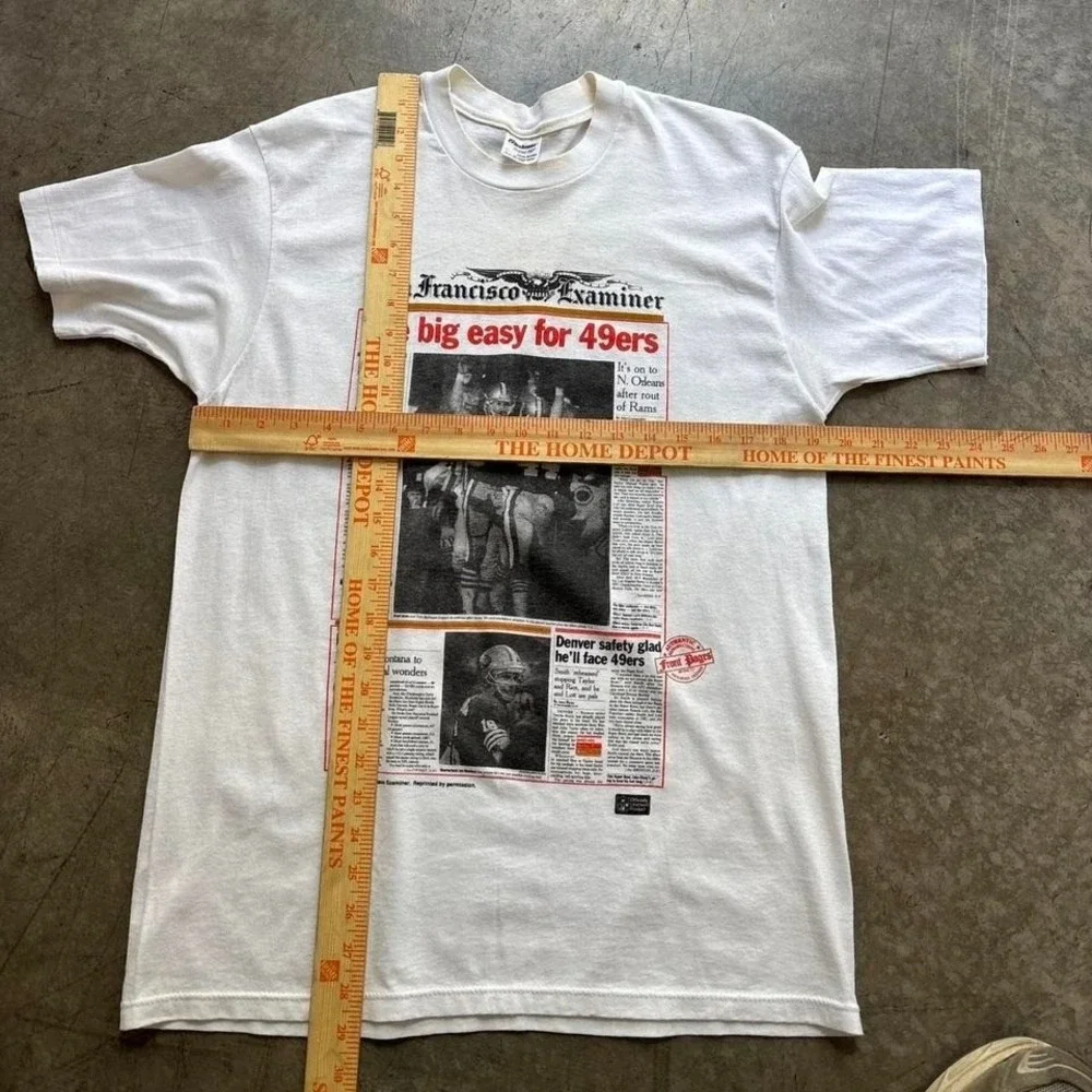 Vintage‎ 90's San Fransisco 49ers Football Newspaper Shirt Size Large